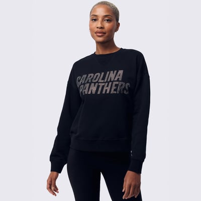  Carolina Panthers Terez Women's Gemstone Logo Crew - Black