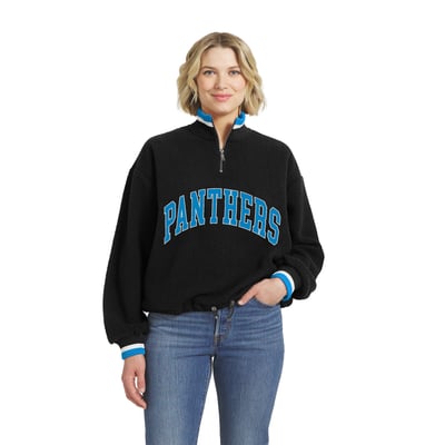  Carolina Panthers WEAR by Erin Andrews Women's Polar Fleece Half-Zip Pullover - Black