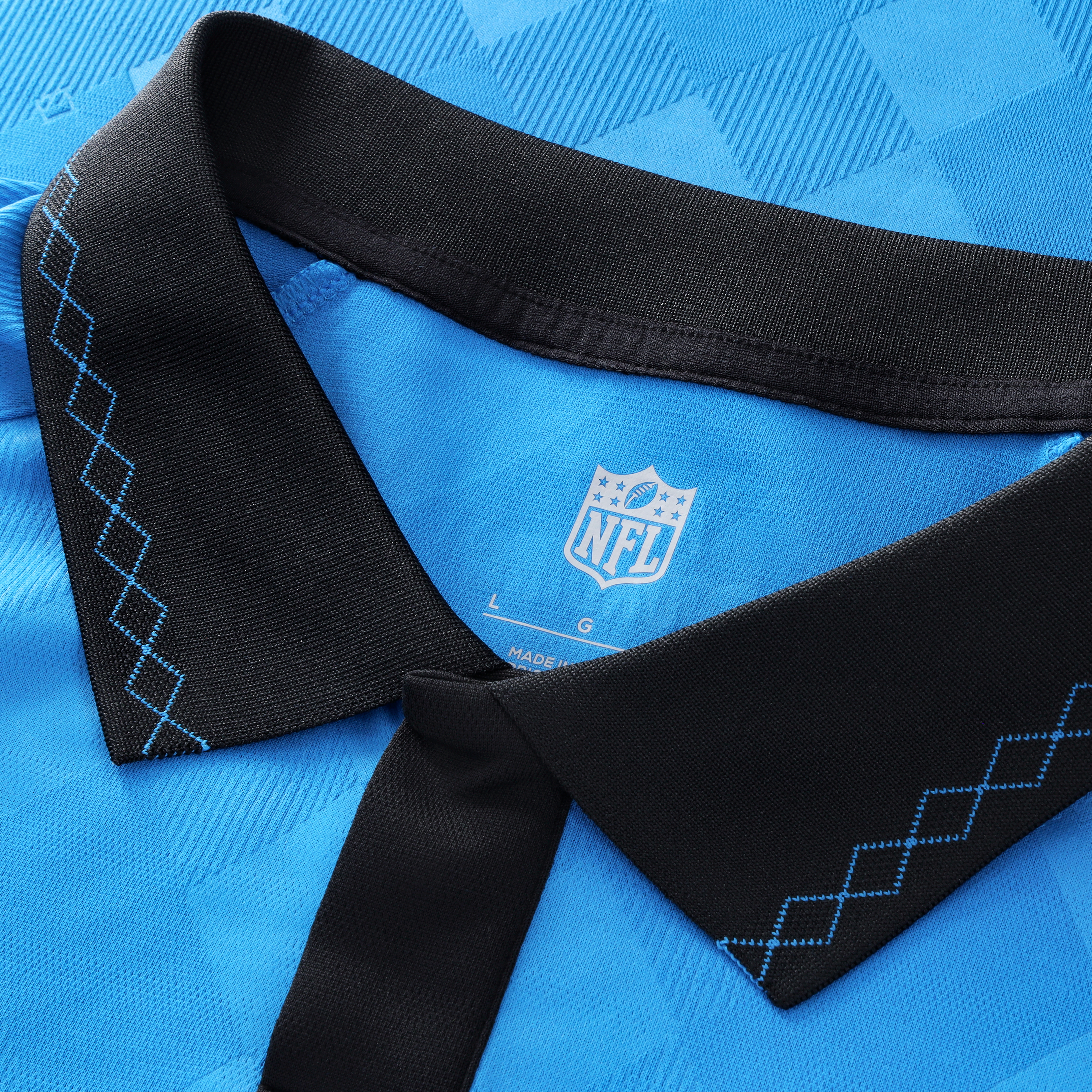 Carolina Panthers Youth Football x Football Collared Fan Top Blue
