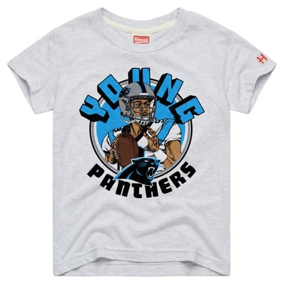 Bryce Young Carolina Panthers Homage Youth Player Graphic Tri-Blend T-Shirt - Ash