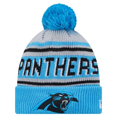 Carolina Panthers New Era Youth Main Cuffed Knit Hat with Pom - Blue