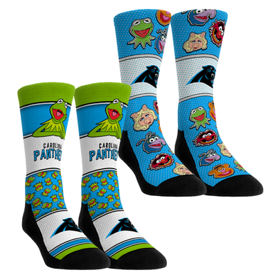  Carolina Panthers Rock Em Youth Muppets 2-Pack Crew Socks Set - Blue