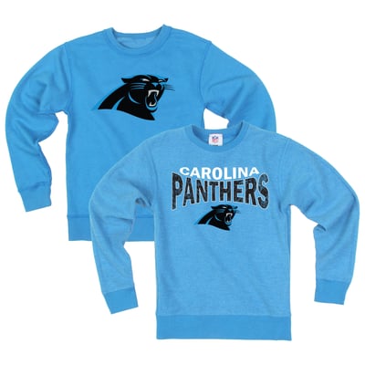  Carolina Panthers Wes & Willy Youth Reversible Fleece Sweatshirt - Blue