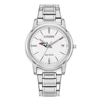  Carroll University Pioneers Citizen Watch Women's Eco-Drive White Dial Stainless Steel Watch - Silver