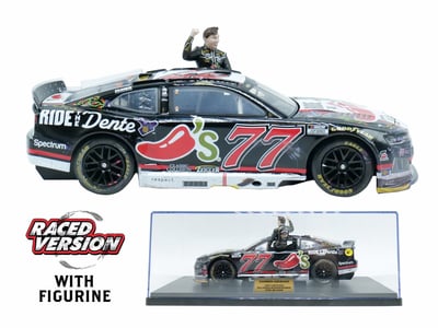 Carson Hocevar Action Racing #77 Chili's Ride the 'Dente Talladega Raced-Version 1:24 Regular Paint Die-Cast Chevrolet Camaro ZL1 with Figurine