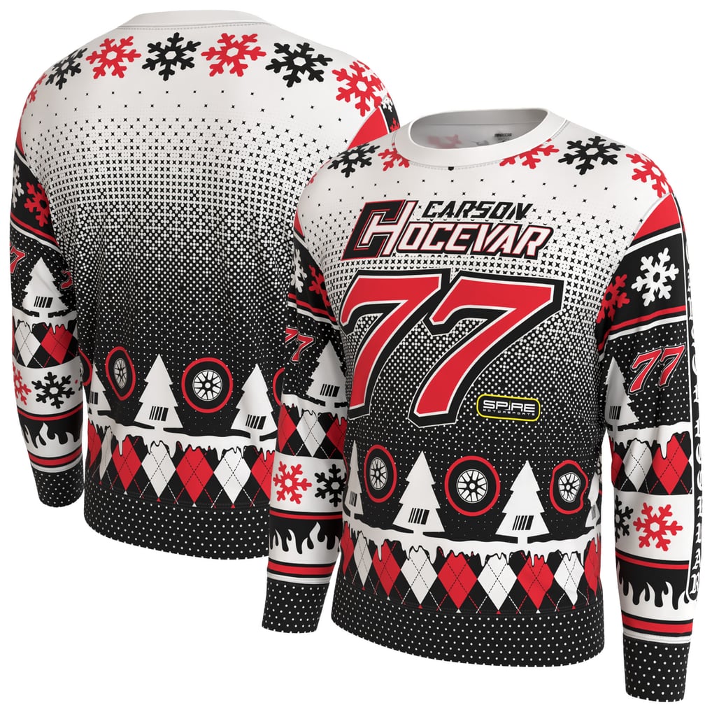 Carson Hocevar ProSphere Driver Holiday Sweater - White