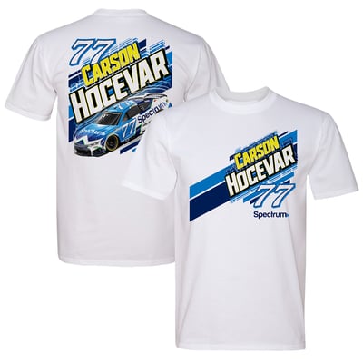 Carson Hocevar Spire Motorsports Spectrum Car T-Shirt - White