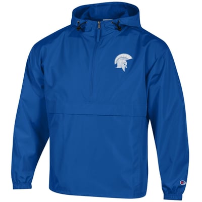 Case Western Reserve Spartans Champion Packable Half-Zip Hooded Jacket - Blue
