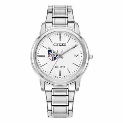 Catholic University Cardinals Citizen Watch Women's Eco-Drive White Dial Stainless Steel Watch - Silver