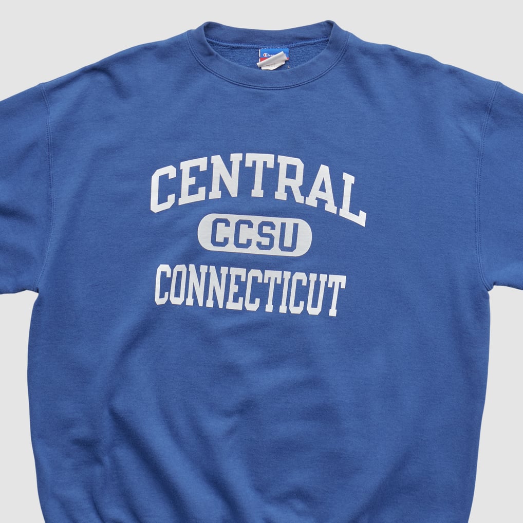 Central Connecticut State Blue Devils Champion 2000s Pullover Sweatshirt - Blue - M by Fanatics Real Vintage