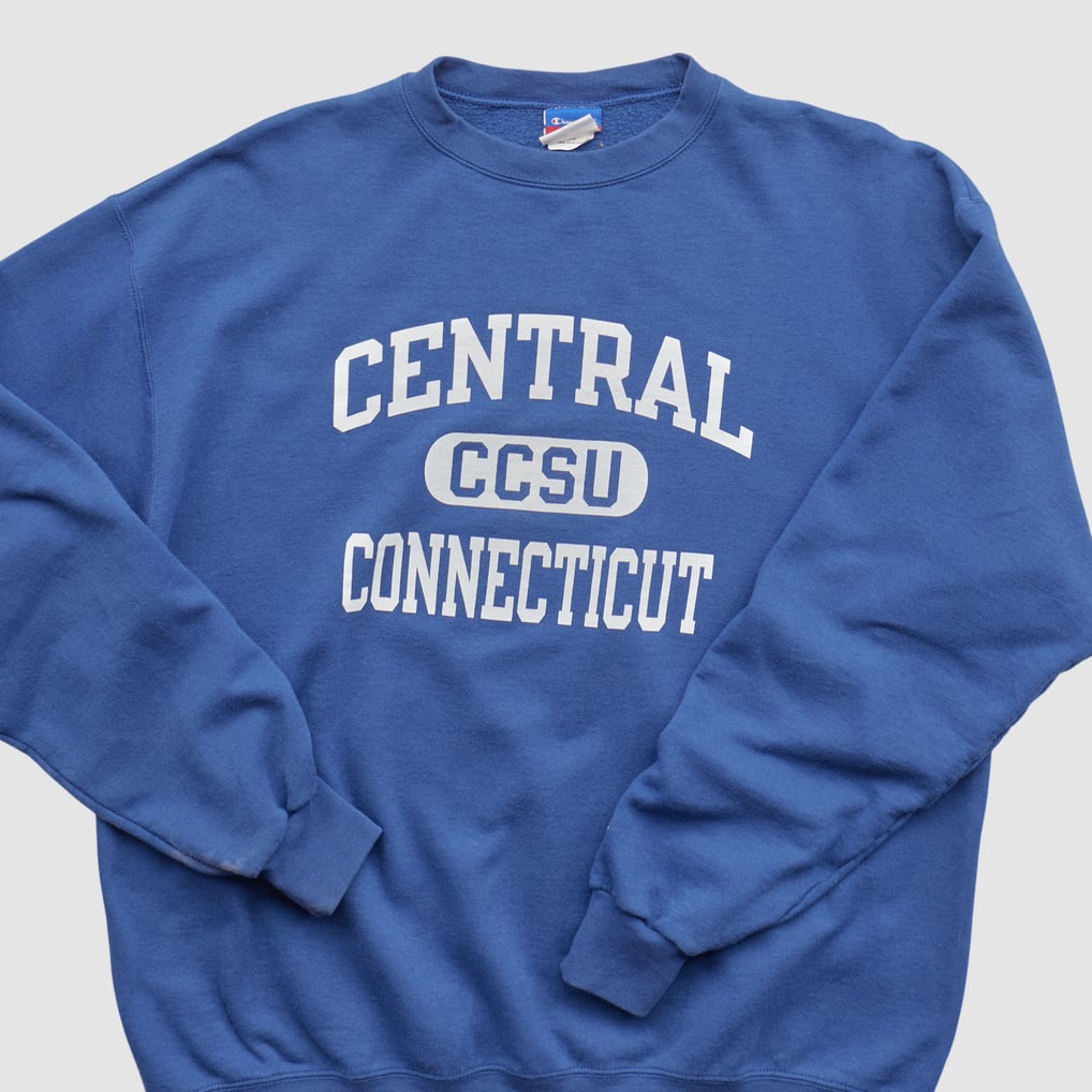 Central Connecticut State Blue Devils Champion 2000s Pullover Sweatshirt - Blue - M by Fanatics Real Vintage