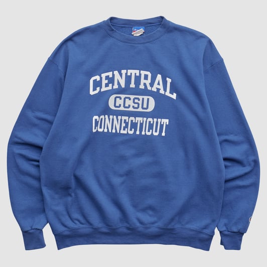 Central Connecticut State Blue Devils Champion 2000s Pullover Sweatshirt - Blue - M by Fanatics Real Vintage