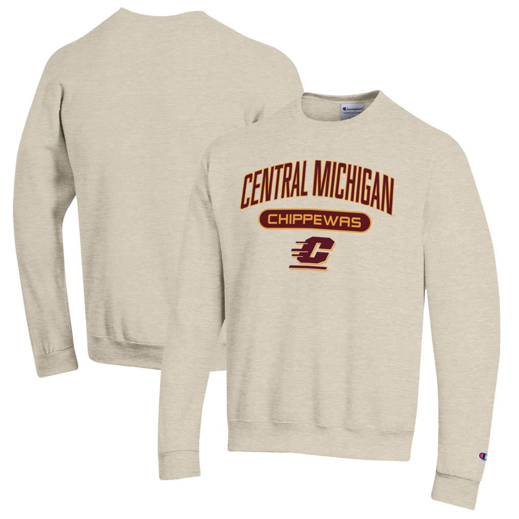 Central Michigan Chippewas Champion Eco Powerblend Crewneck Sweatshirt — Heathered Oatmeal