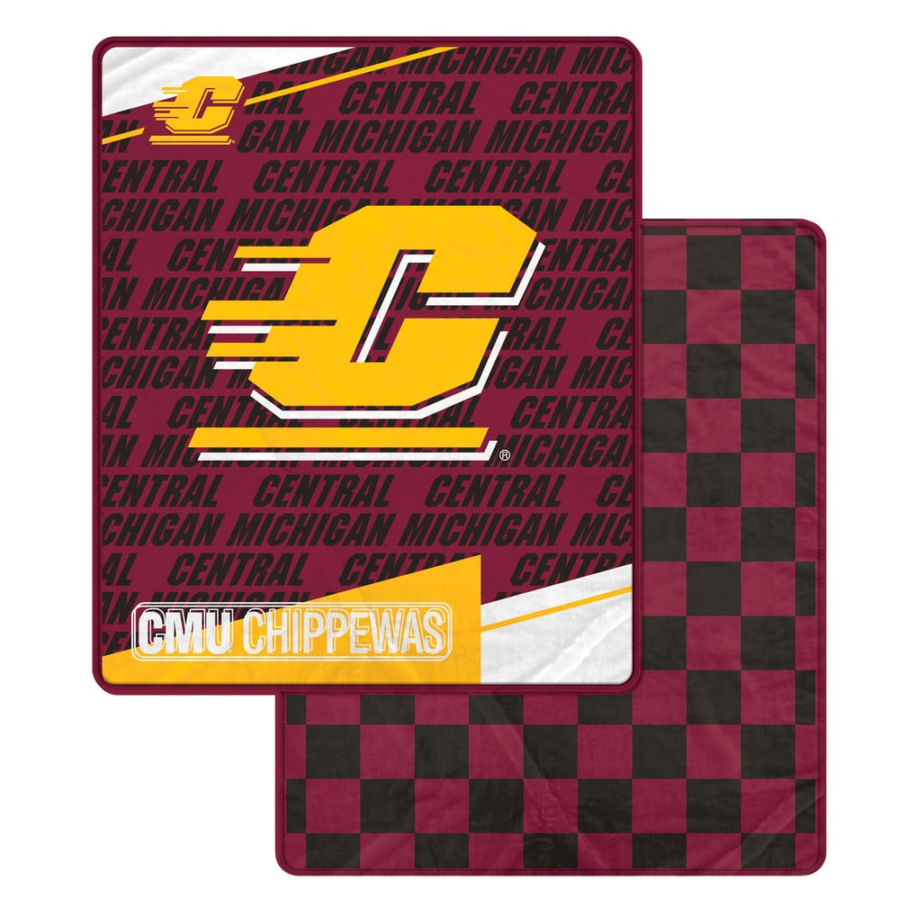 Central Michigan Chippewas Pegasus 60" x 70" Diagonal Ghost Checkered Double-Sided Blanket