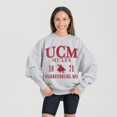 Central Missouri Mules Gameday Couture Women's Premium Fleece Pullover Sweatshirt - Ash