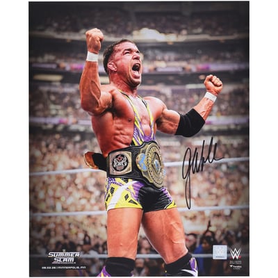 Chad Gable WWE Autographed Fanatics Authentic 16" x 20" Raising Intercontinental Title Photograph 