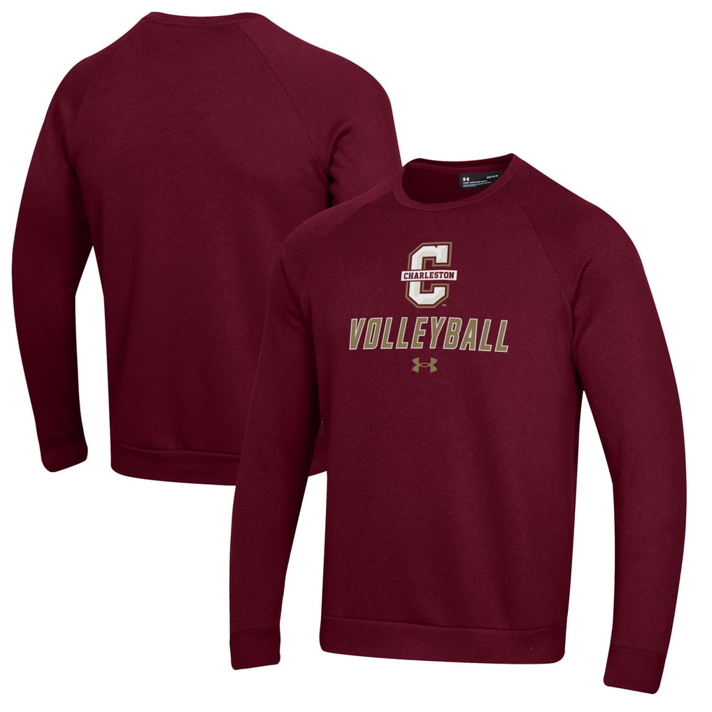 Charleston Cougars Under Armour Volleyball Rival Fleece Raglan Pullover Sweatshirt - Maroon