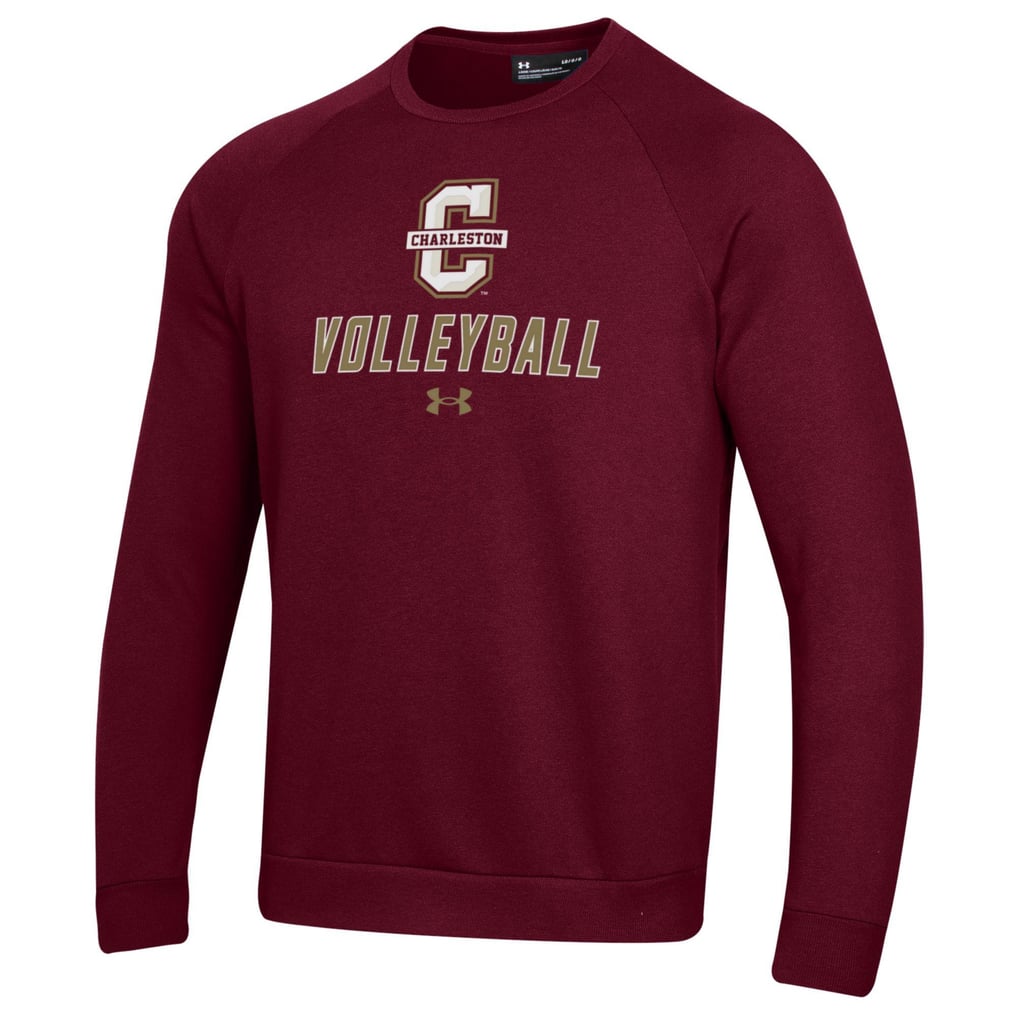 Charleston Cougars Under Armour Volleyball Rival Fleece Raglan Pullover Sweatshirt - Maroon