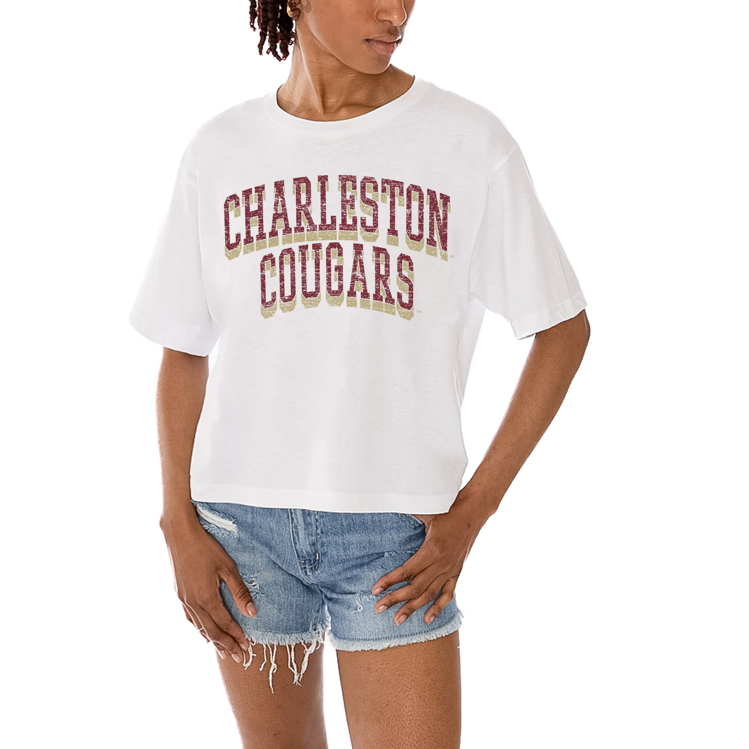Gameday Couture Charleston Cougars Women's White Claim To Fame Boxy ...