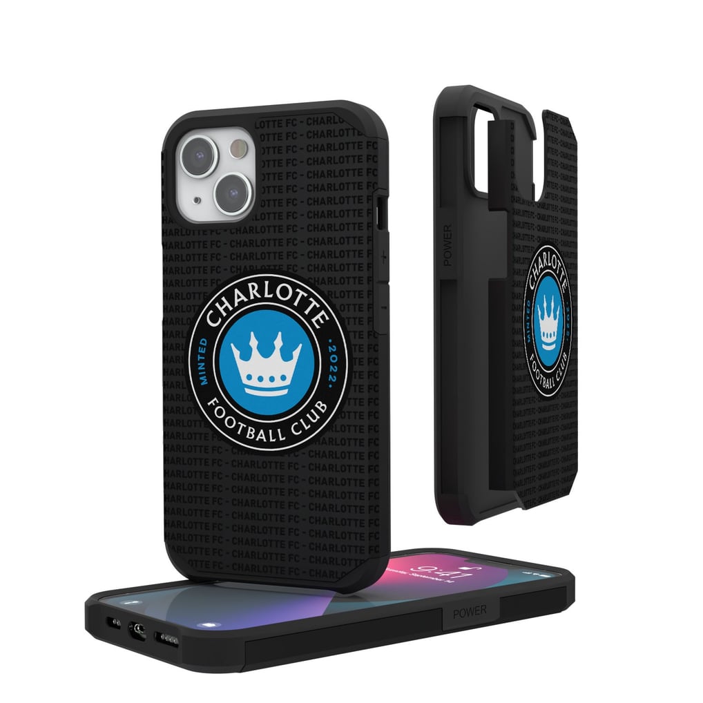 Charlotte FC iPhone Text Backdrop Rugged Case