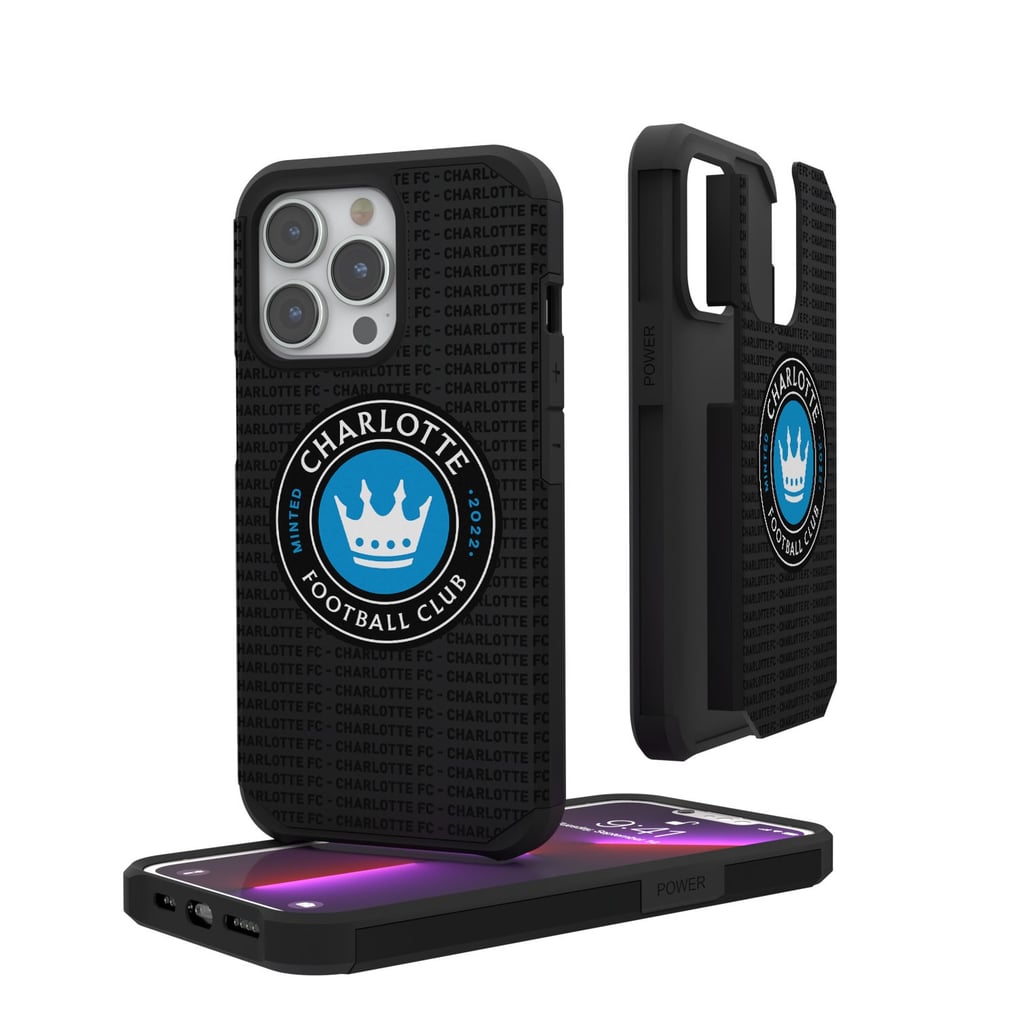 Charlotte FC iPhone Text Backdrop Rugged Case