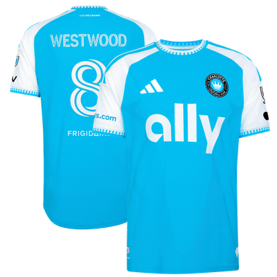 Ashley Westwood Charlotte FC adidas 2026 Carolina Kit: Crowns Up On-Field Authentic Patch Jersey - Blue