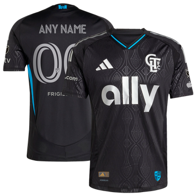 Charlotte FC adidas 2025 Fortress Kit Authentic Custom Jersey - Black