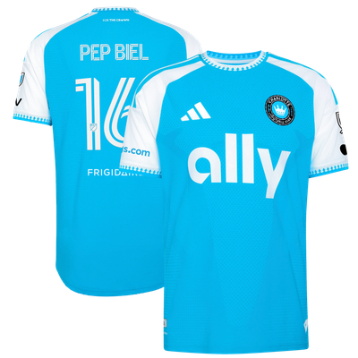 Pep Biel Charlotte FC adidas 2026 Carolina Kit: Crowns Up On-Field Authentic Patch Jersey - Blue