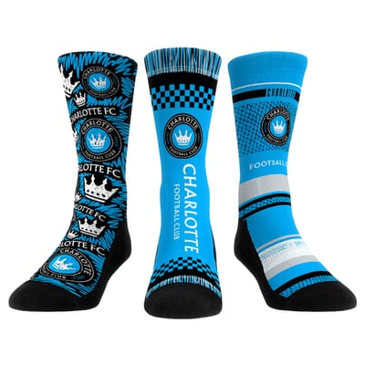  Charlotte FC Rock Em Unisex Three-Pack Crew Socks Set - Light Blue
