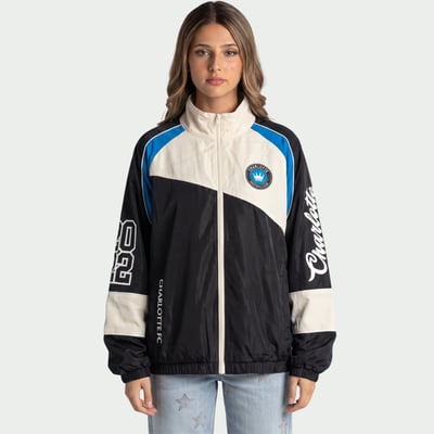 Charlotte FC The Wild Collective Unisex Oversized Full-Zip Track Jacket - Black/Cream