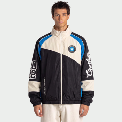 Charlotte FC The Wild Collective Unisex Oversized Full-Zip Track Jacket - Black/Cream