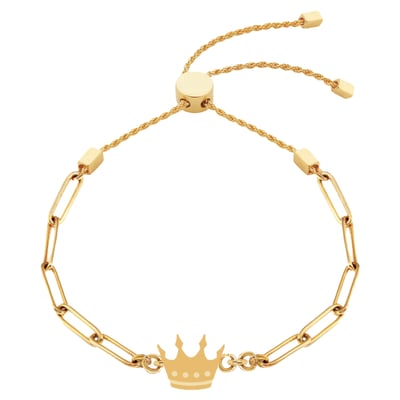 Charlotte FC LUV AJ Women's Logo Paperclip Chain Charm Bracelet - Gold