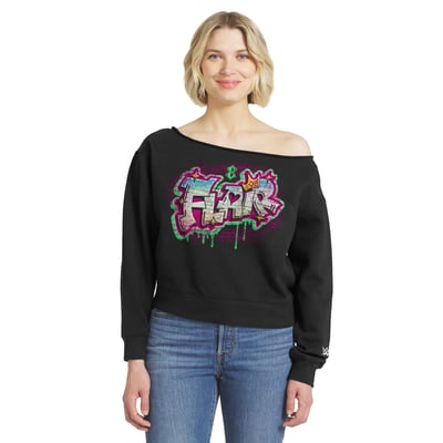 Charlotte Flair WEAR by Erin Andrews Women's Off-the-Shoulder Sweatshirt - Black