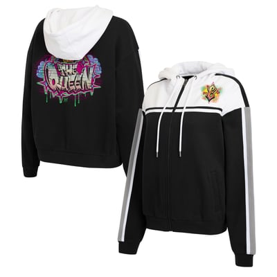 Charlotte Flair WEAR by Erin Andrews Women's Colorblock Full-Zip Hoodie - Black/White
