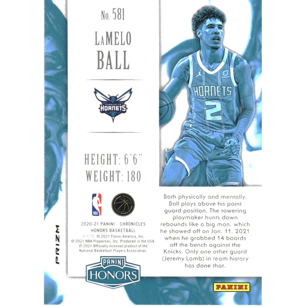 2020-21 Panini Chronicles Teal #581 LaMelo Ball/Honors