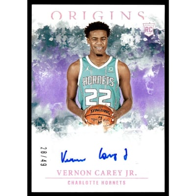 2020-21 Panini Origins Rookie Autographs Purple #32 Vernon Carey Jr.