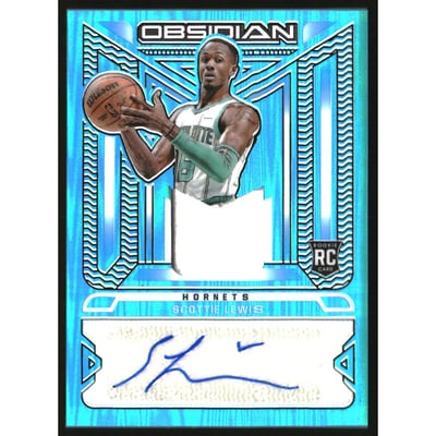2021-22 Panini Obsidian Rookie Jersey Ink Electric Etch Blue Flood #19 Scottie Lewis