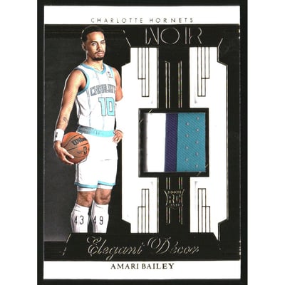 2023-24 Panini Noir Elegant Decor Rookie Jerseys Prime #22 Amari Bailey