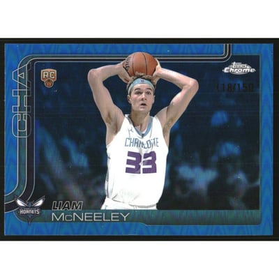 2025-26 Topps Chrome Blue Refractors #279 Liam McNeeley