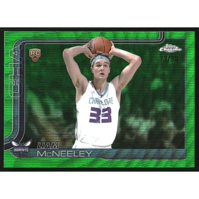 2025-26 Topps Chrome Green Wave Refractors #279 Liam McNeeley