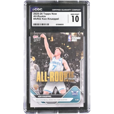 Kon Knueppel Charlotte Hornets 2025-26 Topps Now All-Rookie #AR02 CGC Authenticated GEM MINT 10 Rookie Card