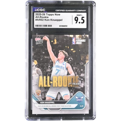 Kon Knueppel Charlotte Hornets 2025-26 Topps Now All-Rookie #AR02 CGC Authenticated MINT+ 9.5 Rookie Card