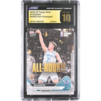 Kon Knueppel Charlotte Hornets 2025-26 Topps Now All-Rookie #AR02 CGC Authenticated PRISTINE 10 Rookie Card