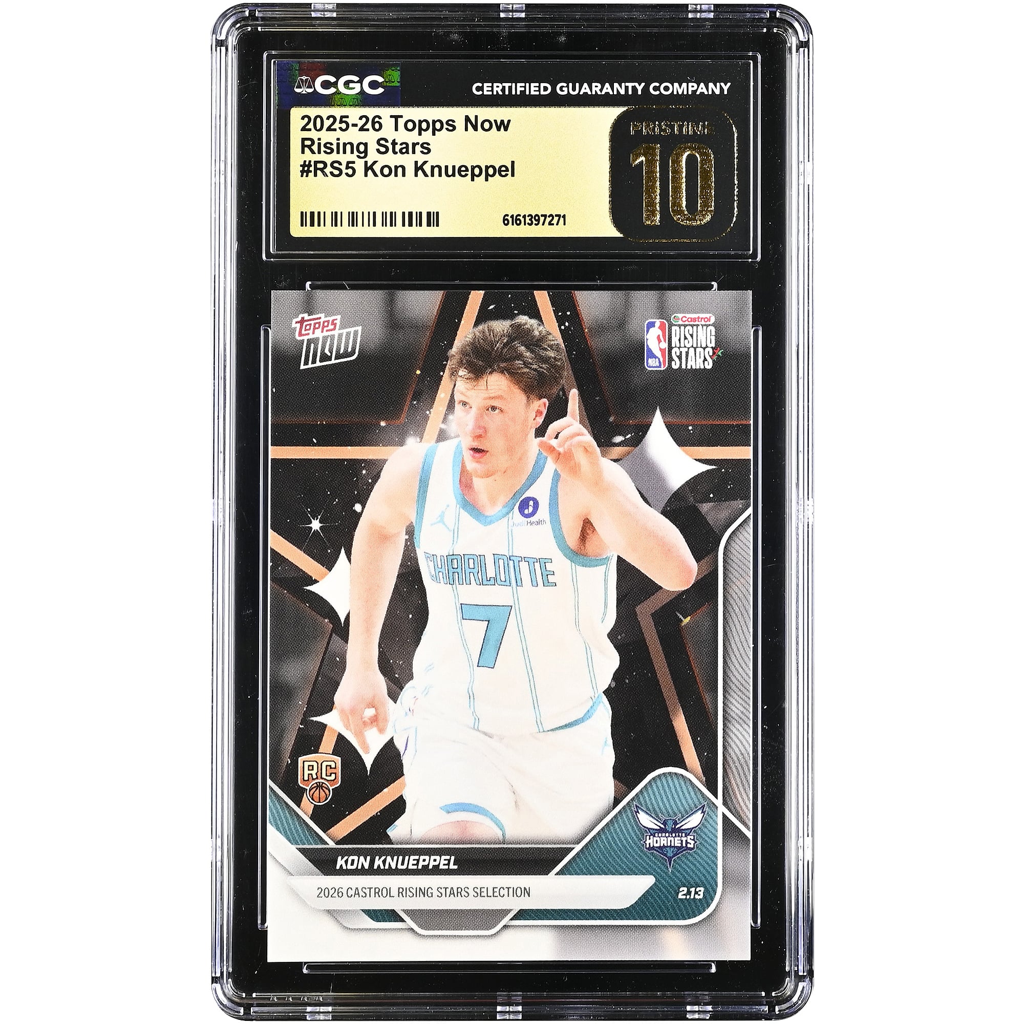 Kon Knueppel Charlotte Hornets 2025-26 Topps Now Rising Stars #RS5 CGC ...