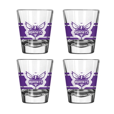Charlotte Hornets Logo Brands Four-Piece Stripe Shot Glass Set