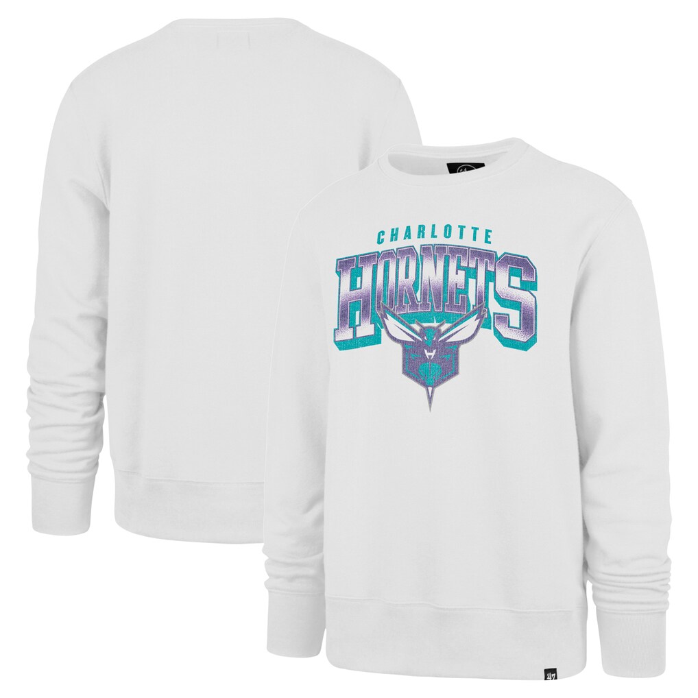 Charlotte Hornets '47 Spotlight Headline Pullover Sweatshirt - White