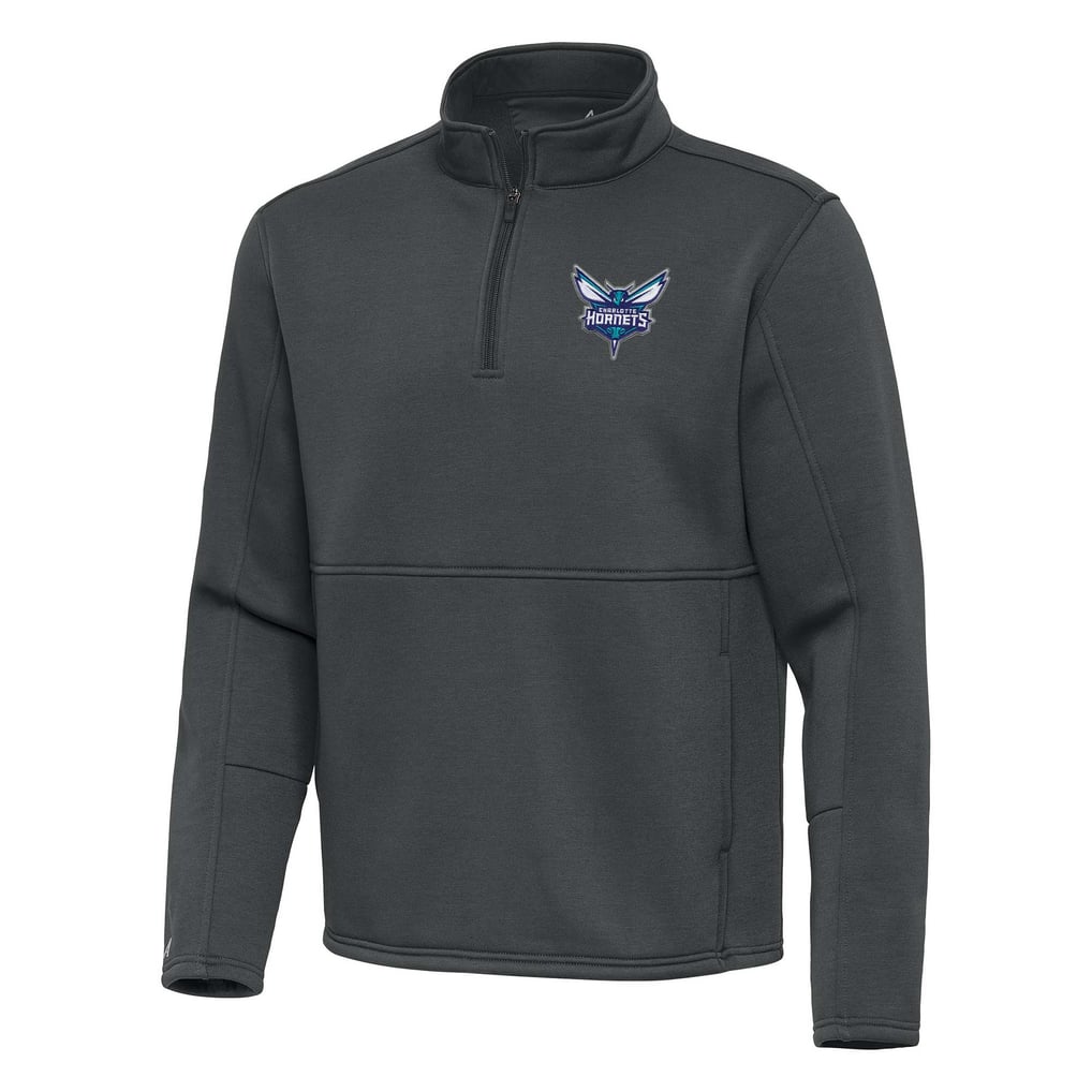 Charlotte Hornets Antigua  Twist Quarter-Zip Pullover Top – Pewter