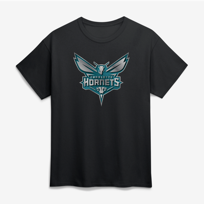 Charlotte Hornets Big & Tall Metallic Mascot T-Shirt - Black