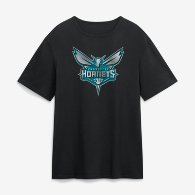 Charlotte Hornets  Metallic Mascot T-Shirt - Black