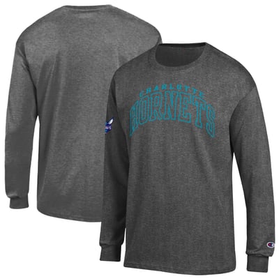  Charlotte Hornets Champion Jersey Long Sleeve T-Shirt - Charcoal